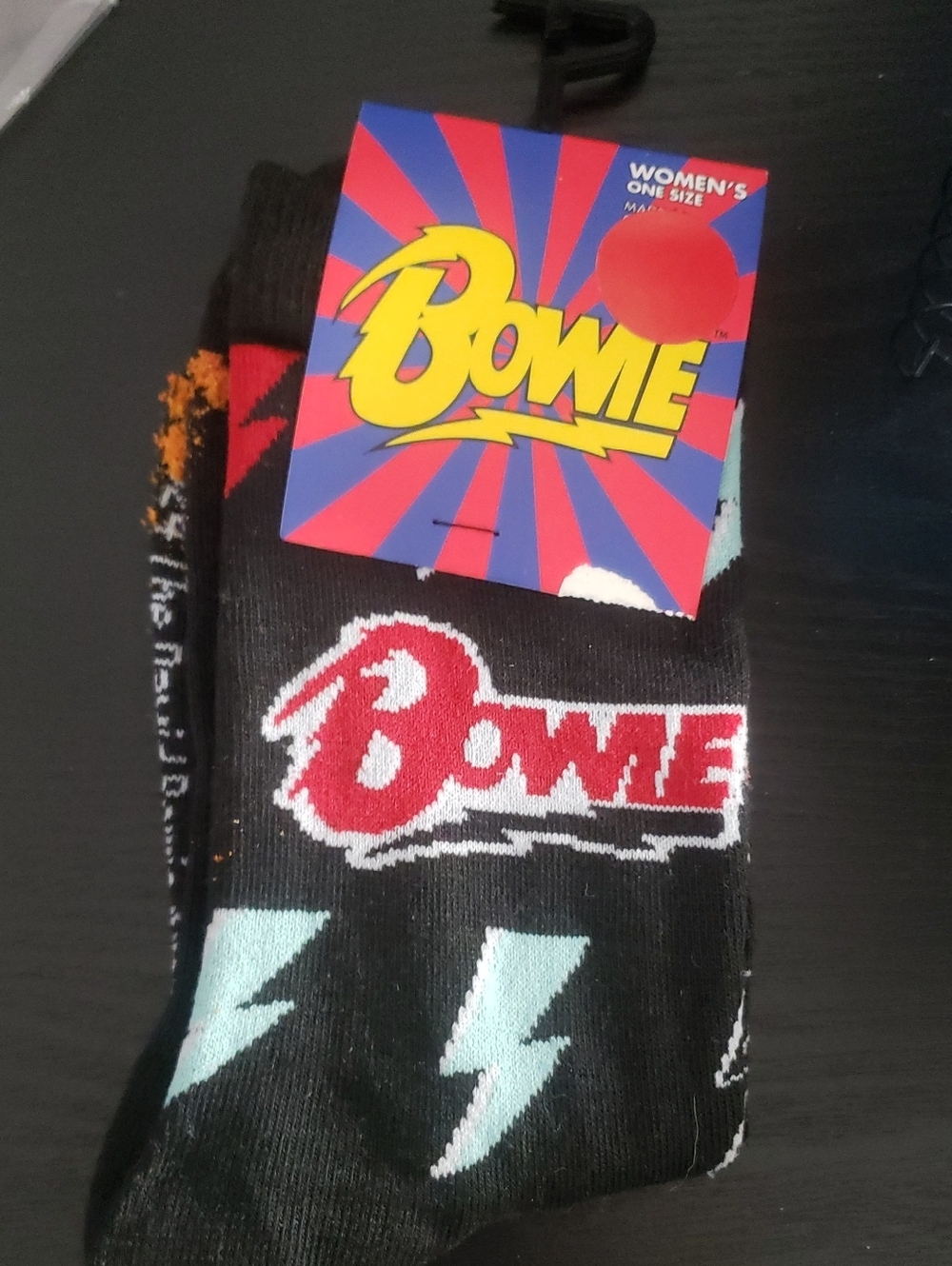 🤯3/$12 David Bowie Crew Socks Size 6-9.5 New